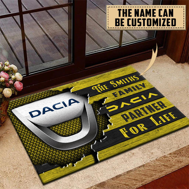 Dacia Doormat Custom Name, Multicolor - Famjoys Dacia Doormat Custom Name, Multicolor - Famjoys