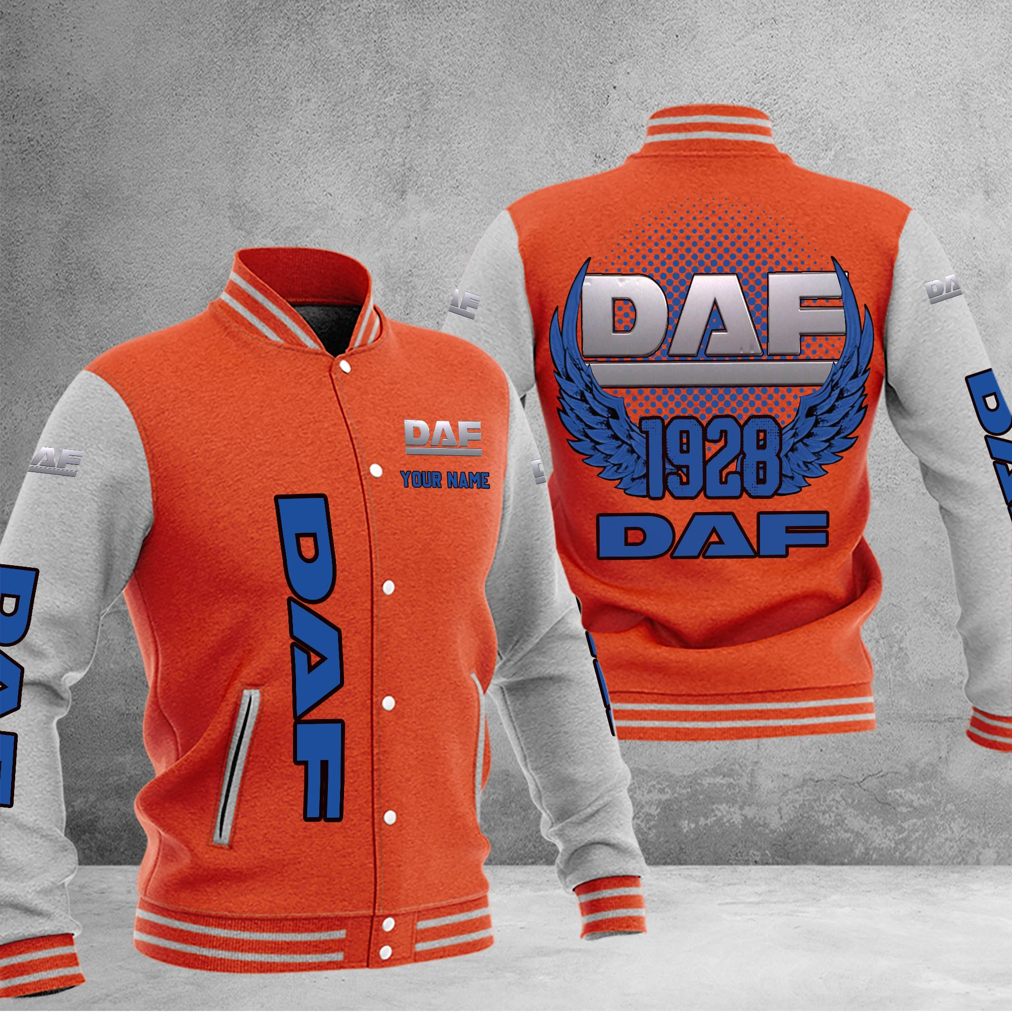 DAF DMHJ1035 Baseball Jacket Multicolor - Famjoys DAF DMHJ1035 Baseball Jacket Multicolor - Famjoys