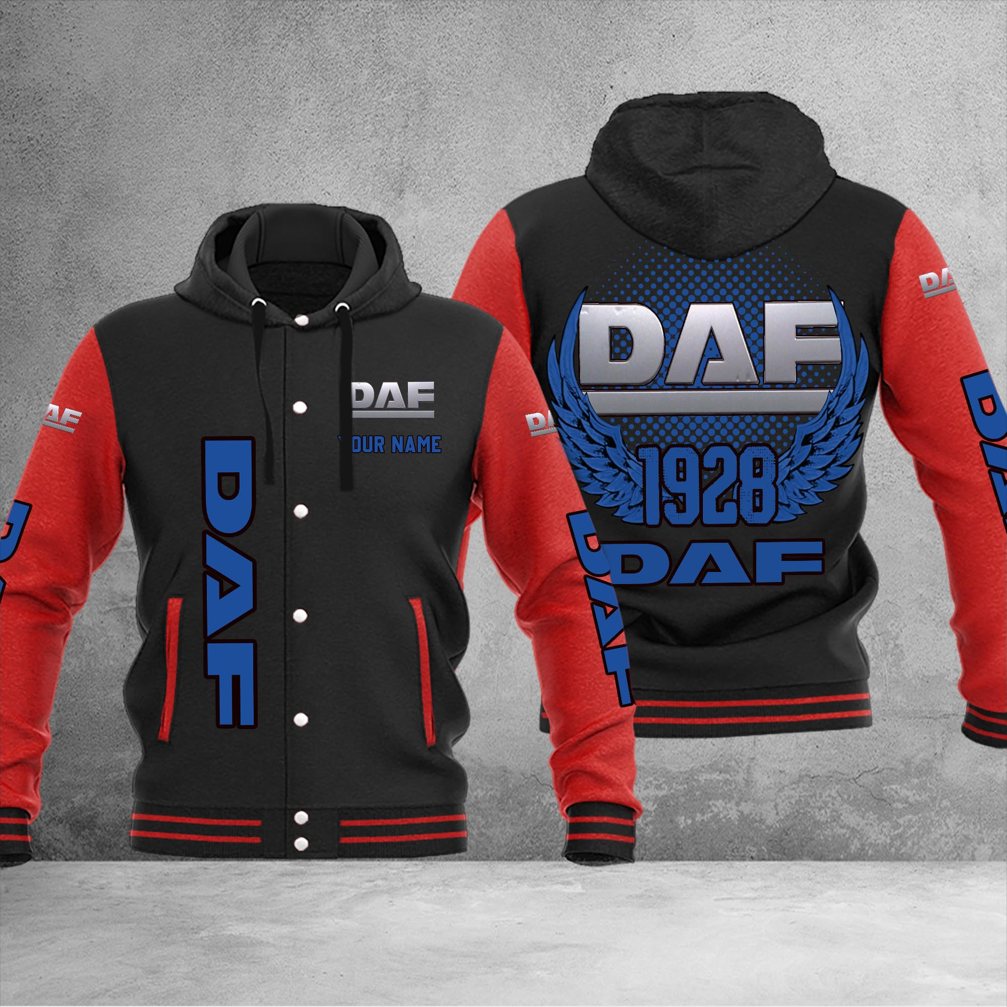 DAF DMHJ1035 Baseball Jacket Multicolor - Famjoys DAF DMHJ1035 Baseball Jacket Multicolor - Famjoys