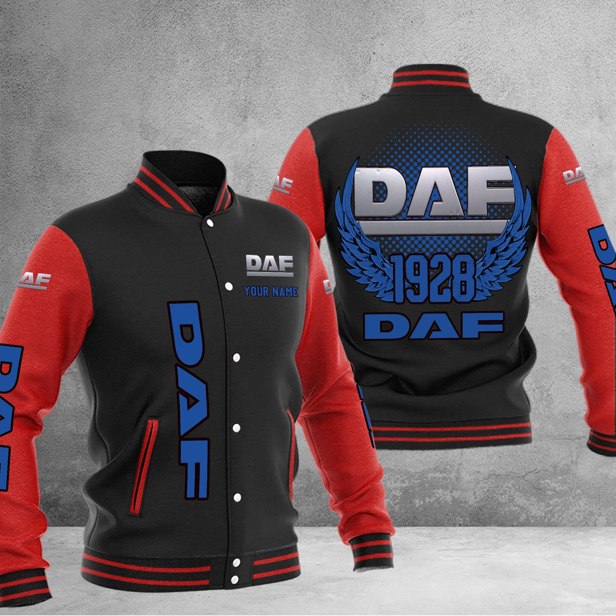 DAF DMHJ1035 Baseball Jacket Multicolor - Famjoys DAF DMHJ1035 Baseball Jacket Multicolor - Famjoys