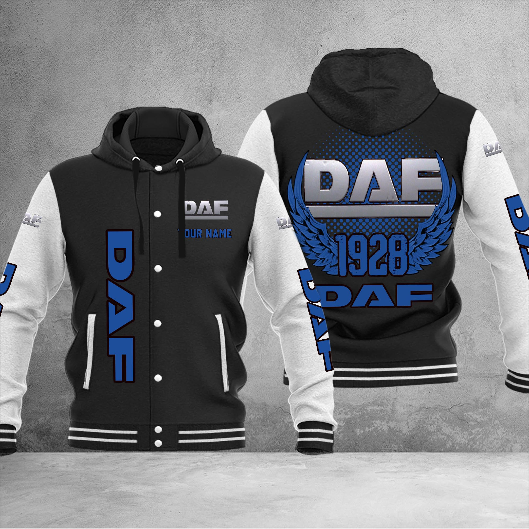 DAF DMHJ1035 Baseball Jacket Multicolor - Famjoys DAF DMHJ1035 Baseball Jacket Multicolor - Famjoys