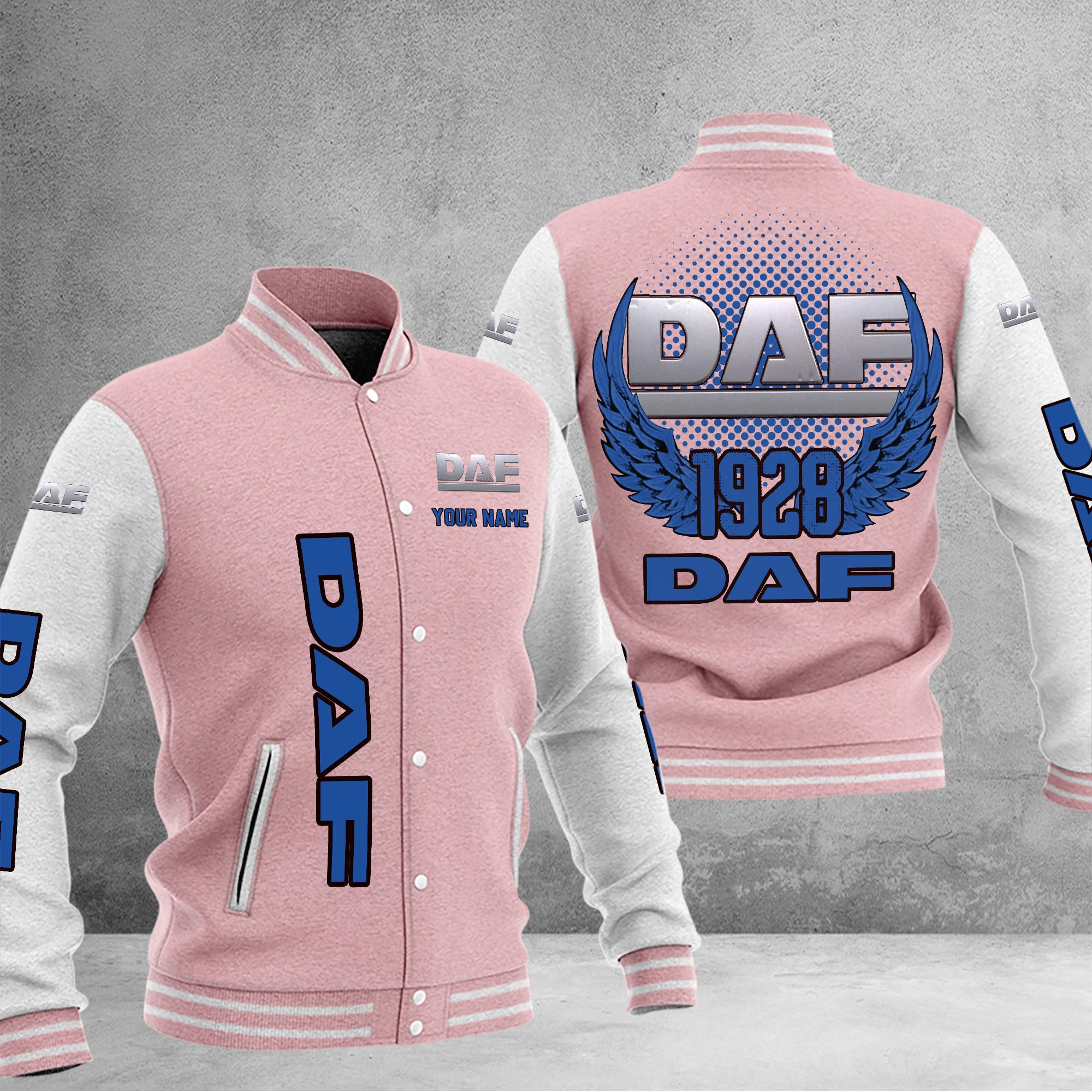 DAF DMHJ1035 Baseball Jacket Multicolor - Famjoys DAF DMHJ1035 Baseball Jacket Multicolor - Famjoys