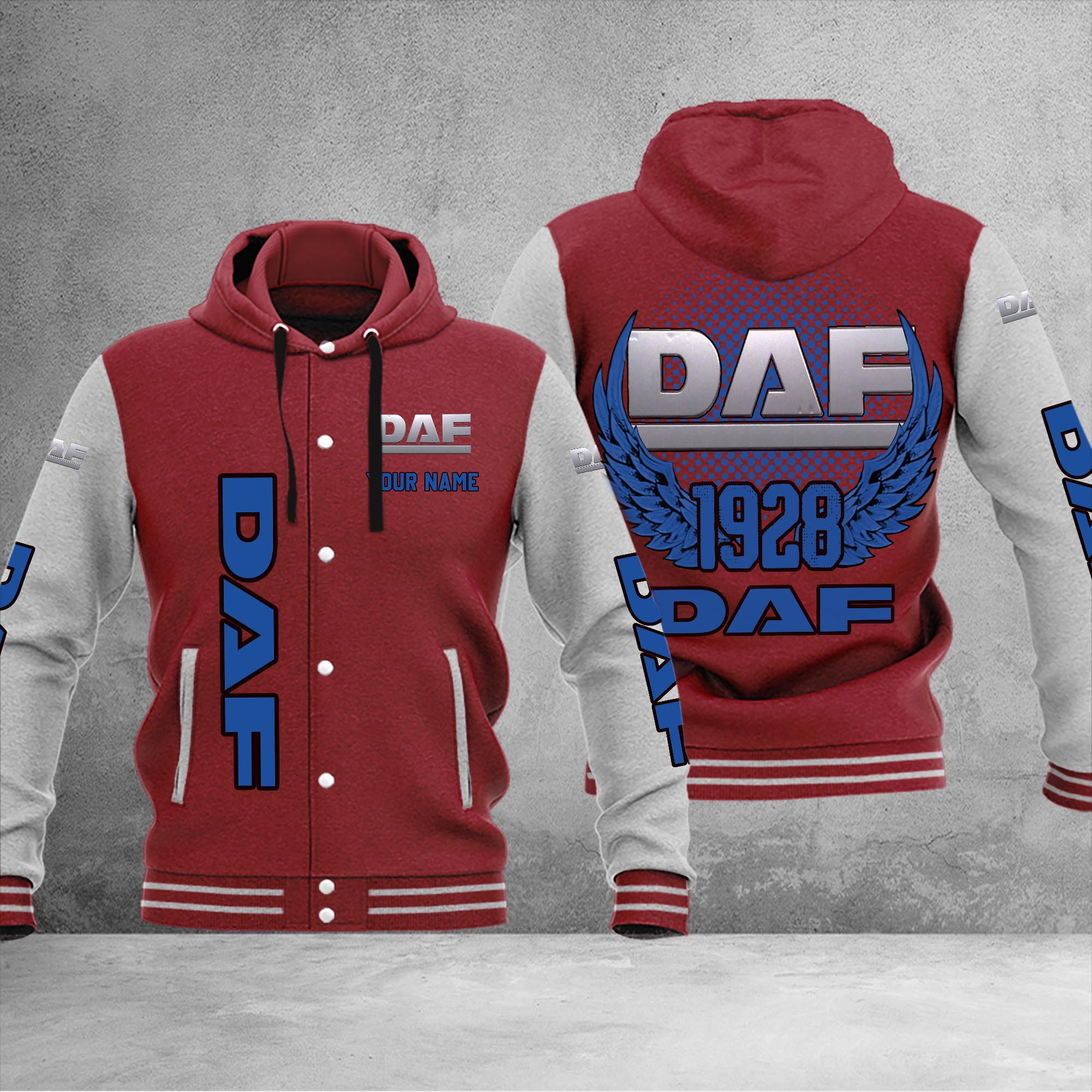 DAF DMHJ1035 Baseball Jacket Multicolor - Famjoys DAF DMHJ1035 Baseball Jacket Multicolor - Famjoys
