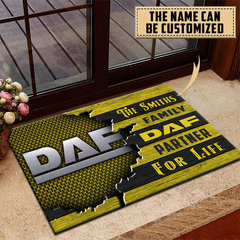 DAF Doormat Custom Name, Multicolor - Famjoys DAF Doormat Custom Name, Multicolor - Famjoys