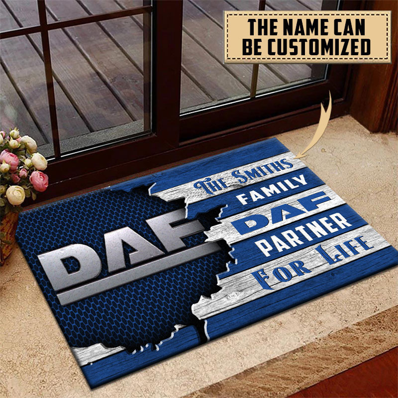 DAF Doormat Custom Name, Multicolor - Famjoys DAF Doormat Custom Name, Multicolor - Famjoys