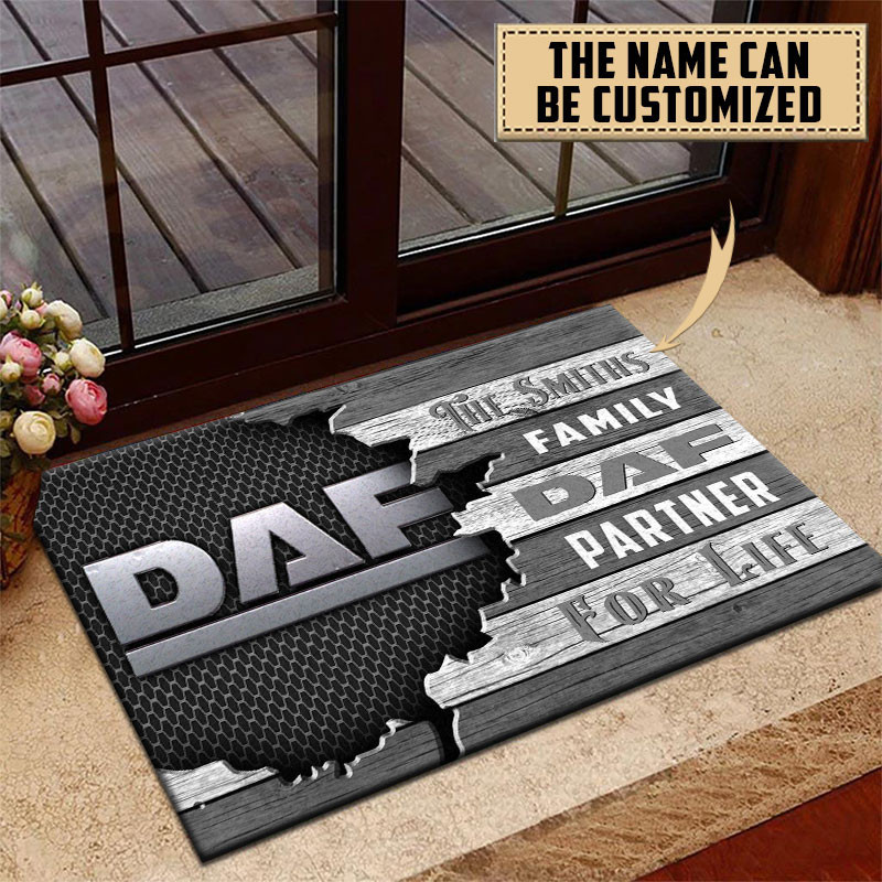 DAF Doormat Custom Name, Multicolor - Famjoys DAF Doormat Custom Name, Multicolor - Famjoys