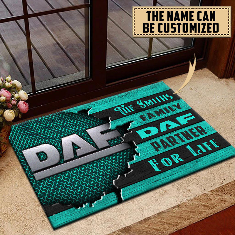 DAF Doormat Custom Name, Multicolor - Famjoys DAF Doormat Custom Name, Multicolor - Famjoys