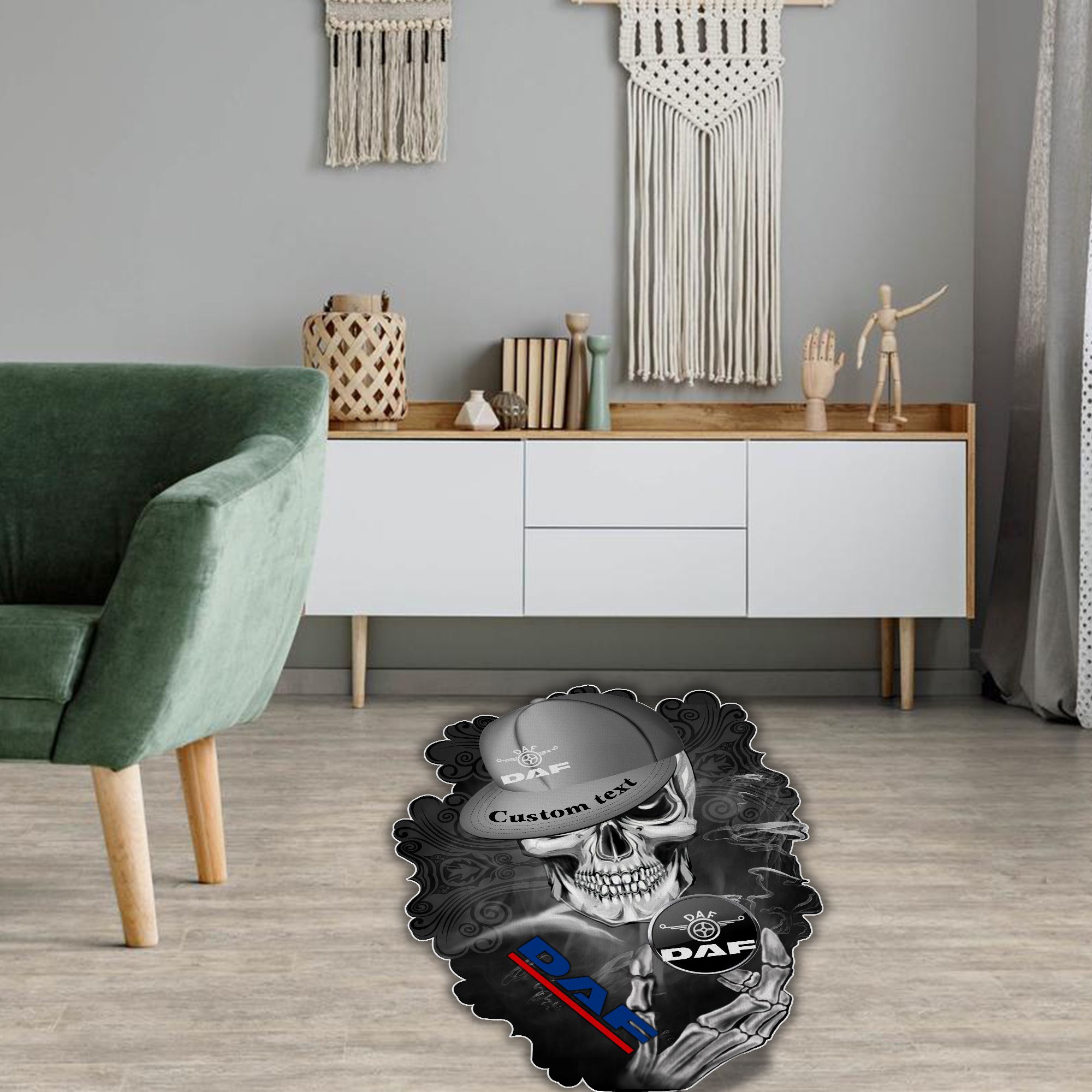 Daf Skull Shaped Luxurious Doormat, Rug Home Decor, Custom name - Famjoys Daf Skull Shaped Luxurious Doormat, Rug Home Decor, Custom name - Famjoys