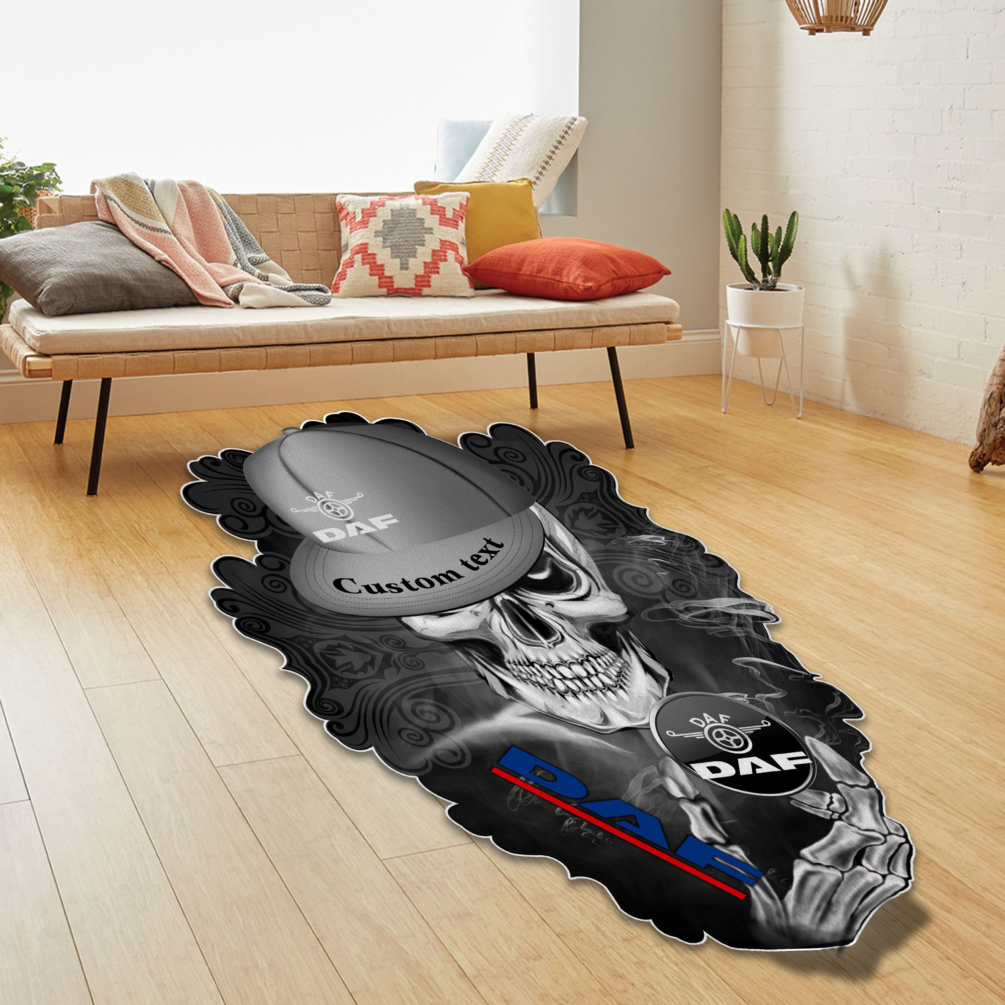 Daf Skull Shaped Luxurious Doormat, Rug Home Decor, Custom name - Famjoys Daf Skull Shaped Luxurious Doormat, Rug Home Decor, Custom name - Famjoys