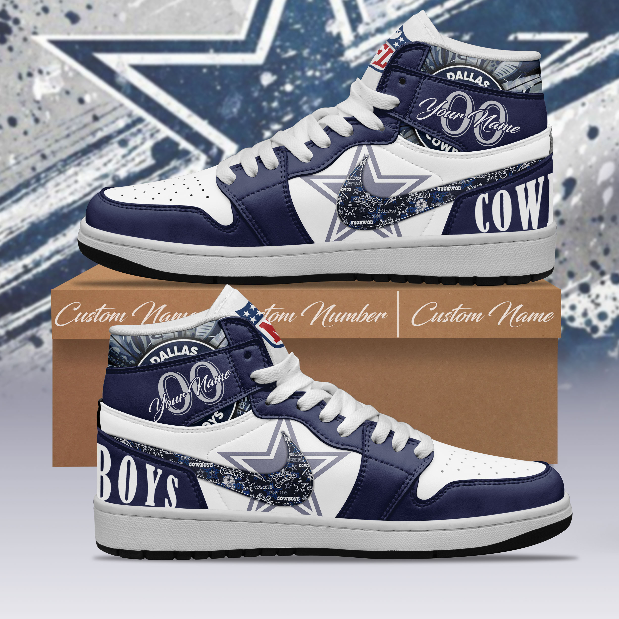 Dallas Cowboy Personalized Shoes ND047 - Famjoys Dallas Cowboy Personalized Shoes ND047 - Famjoys