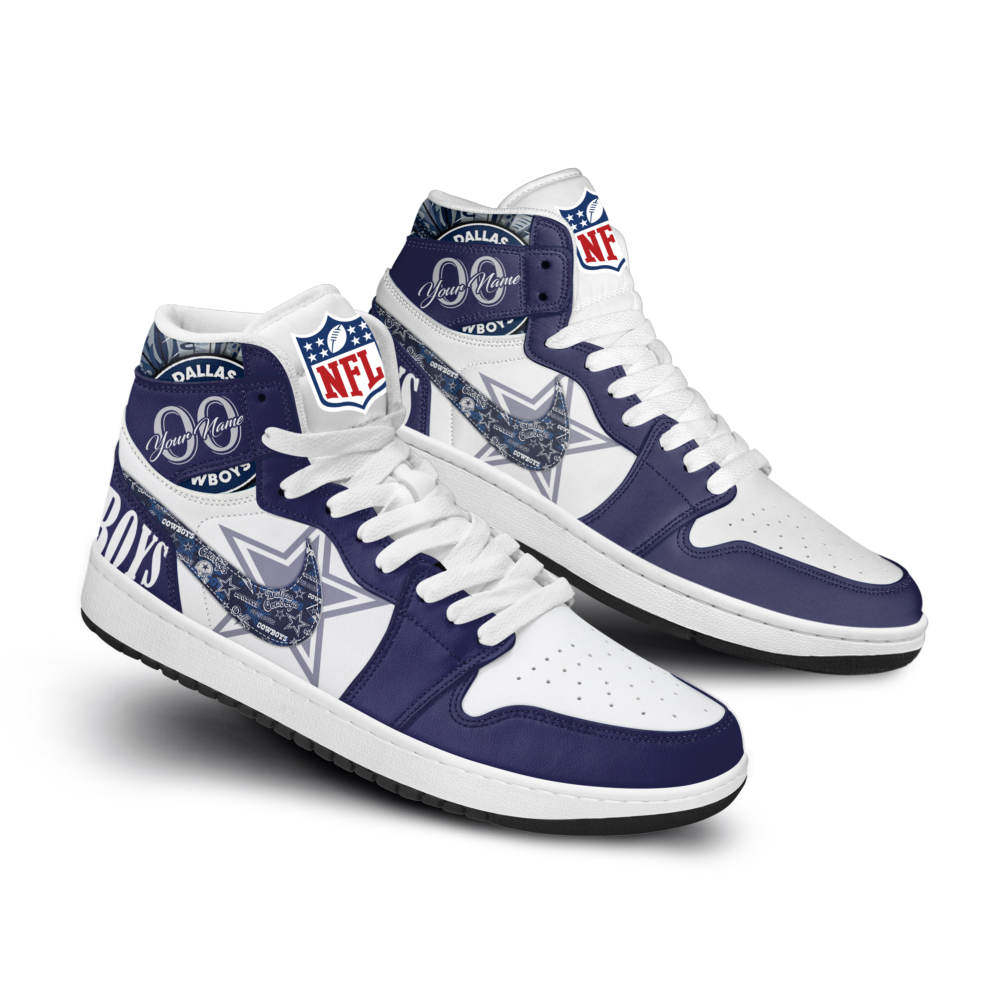 Dallas Cowboy Personalized Shoes ND047 - Famjoys Dallas Cowboy Personalized Shoes ND047 - Famjoys