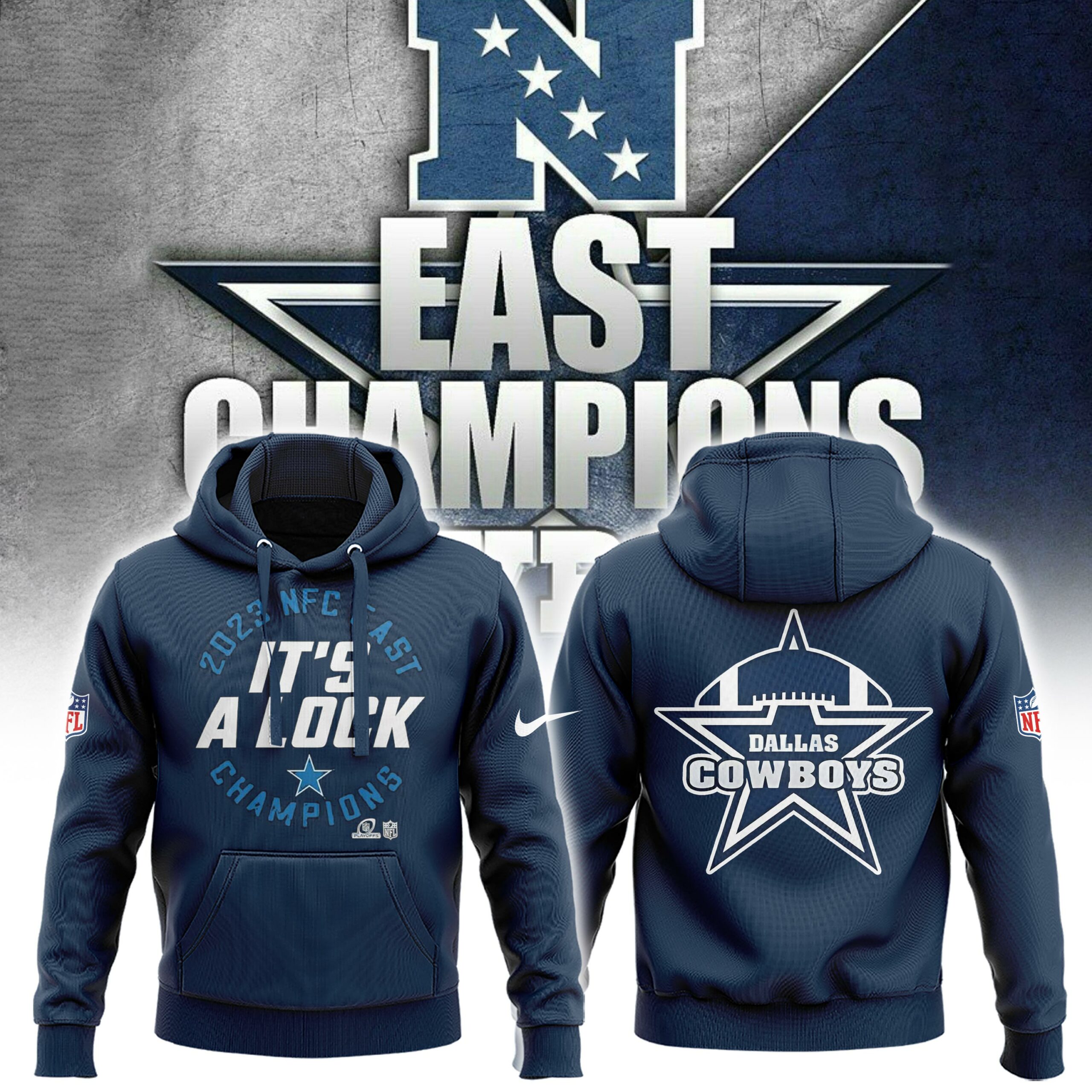 Dallas Cowboys 2023 NFC East Champions Hoodie V2 - Famjoys Dallas Cowboys 2023 NFC East Champions Hoodie V2 - Famjoys