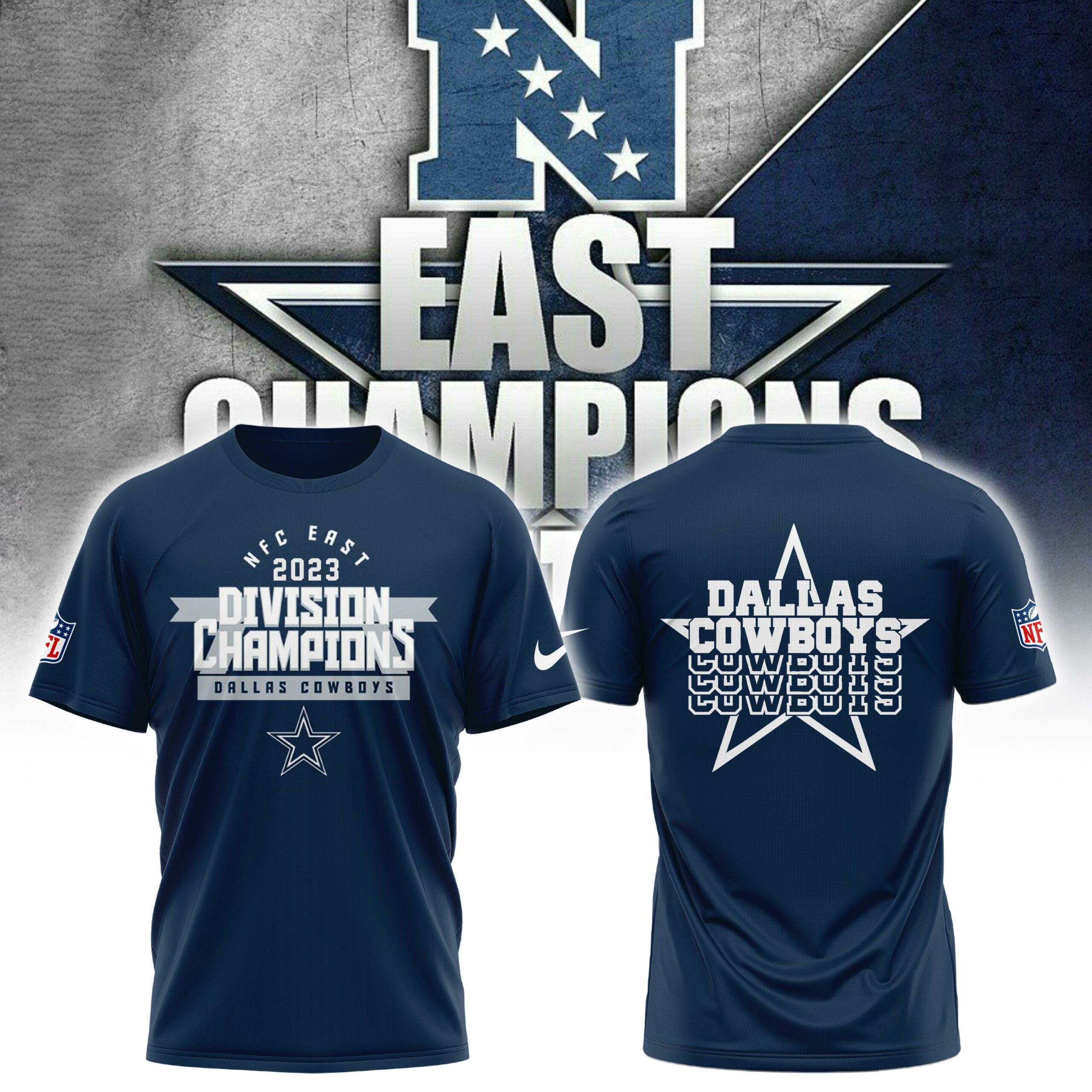 Dallas Cowboys   2023 NFC East Champions Tshirt V1 - Famjoys
