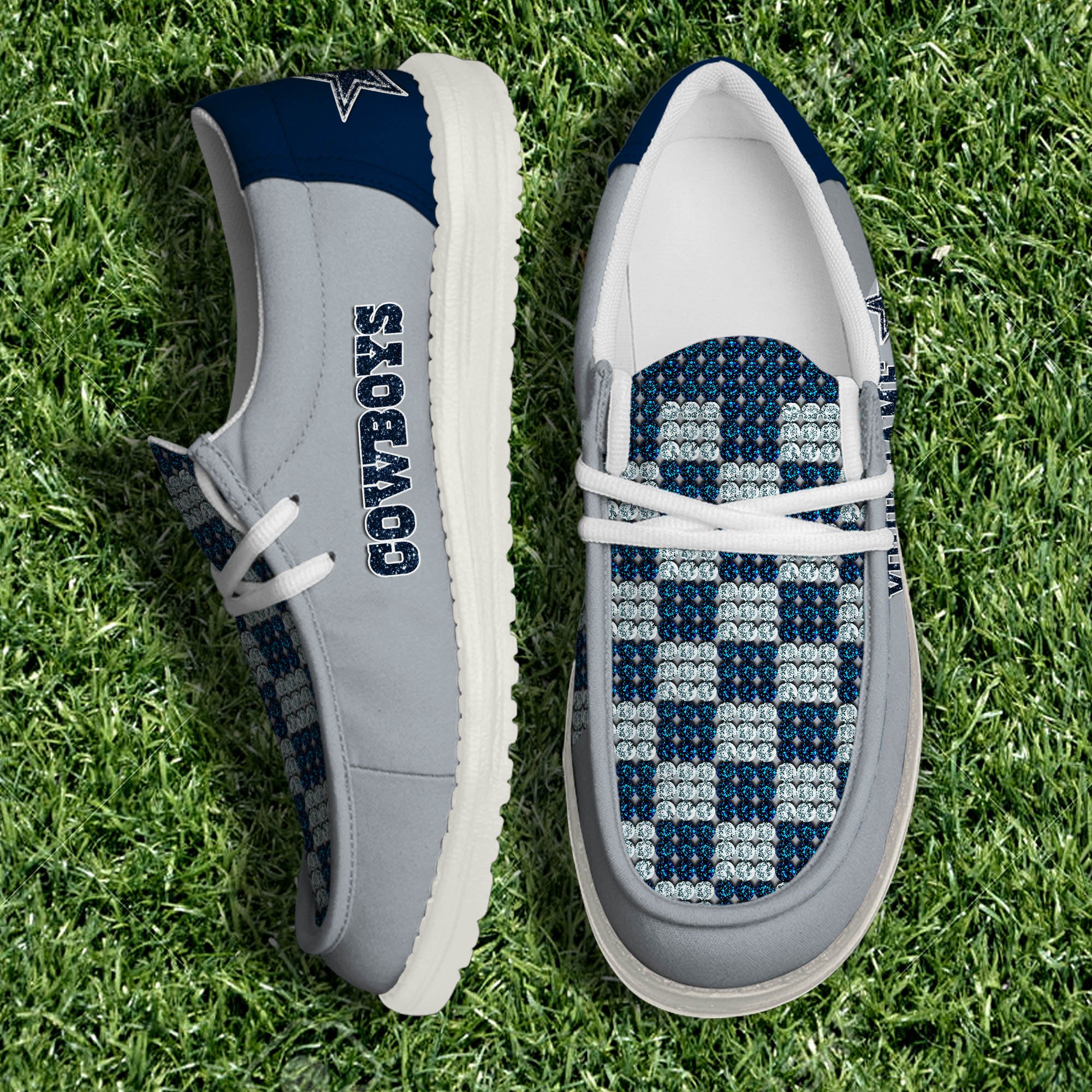 Dallas Cowboys 32 Teams HeyDude Canvas Loafer Shoes Personalized Your Name - Famjoys Dallas Cowboys 32 Teams HeyDude Canvas Loafer Shoes Personalized Your Name - Famjoys