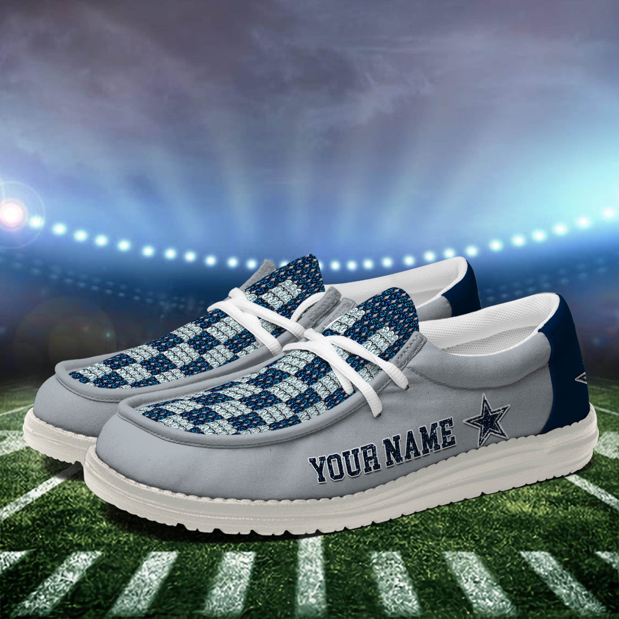 Dallas Cowboys 32 Teams HeyDude Canvas Loafer Shoes Personalized Your Name - Famjoys Dallas Cowboys 32 Teams HeyDude Canvas Loafer Shoes Personalized Your Name - Famjoys