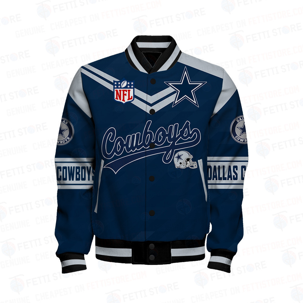Dallas Cowboys American Football League Pattern Varsity Jacket SH1 V2 - Famjoys Dallas Cowboys American Football League Pattern Varsity Jacket SH1 V2 - Famjoys