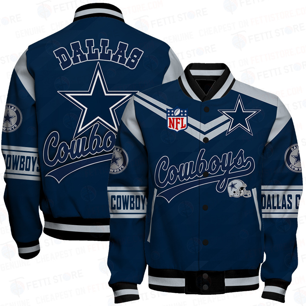 Dallas Cowboys American Football League Pattern Varsity Jacket SH1 V2 - Famjoys Dallas Cowboys American Football League Pattern Varsity Jacket SH1 V2 - Famjoys