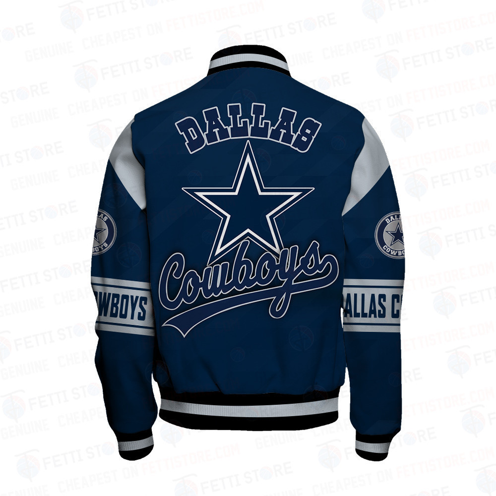 Dallas Cowboys American Football League Pattern Varsity Jacket SH1 V2 - Famjoys Dallas Cowboys American Football League Pattern Varsity Jacket SH1 V2 - Famjoys