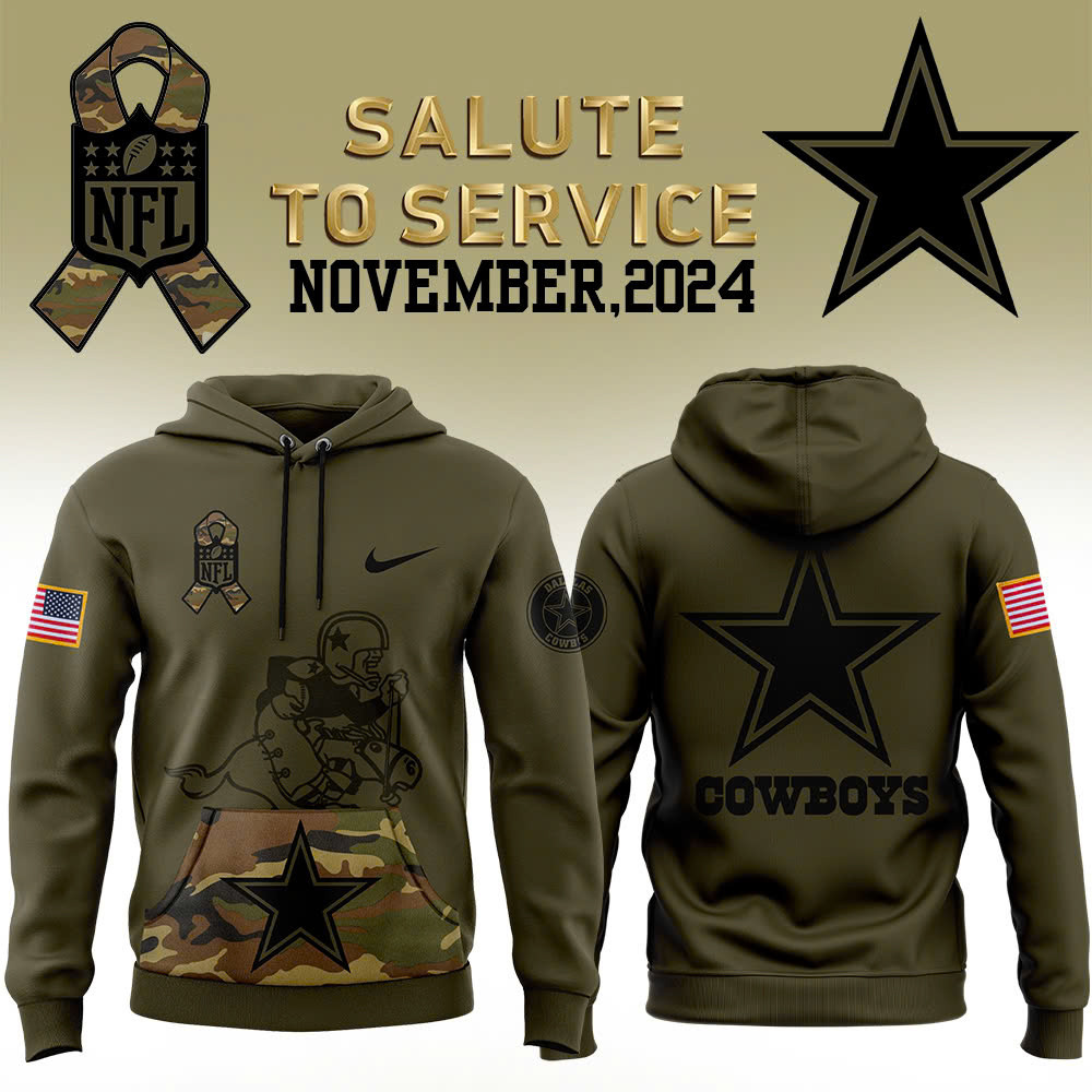 Dallas Cowboys Camo Salute to Service Club Fleece Pullover Hoodie - Famjoys Dallas Cowboys Camo Salute to Service Club Fleece Pullover Hoodie - Famjoys