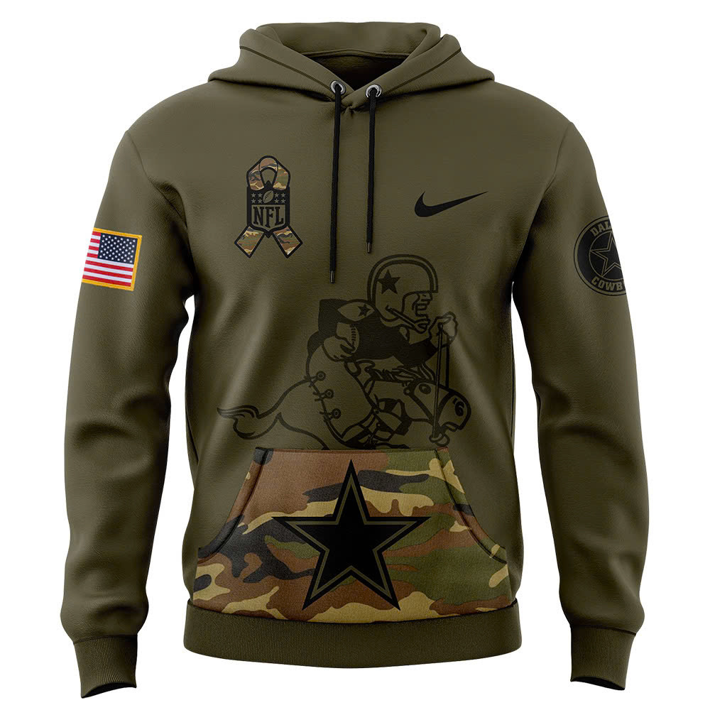Dallas Cowboys Camo Salute to Service Club Fleece Pullover Hoodie - Famjoys Dallas Cowboys Camo Salute to Service Club Fleece Pullover Hoodie - Famjoys