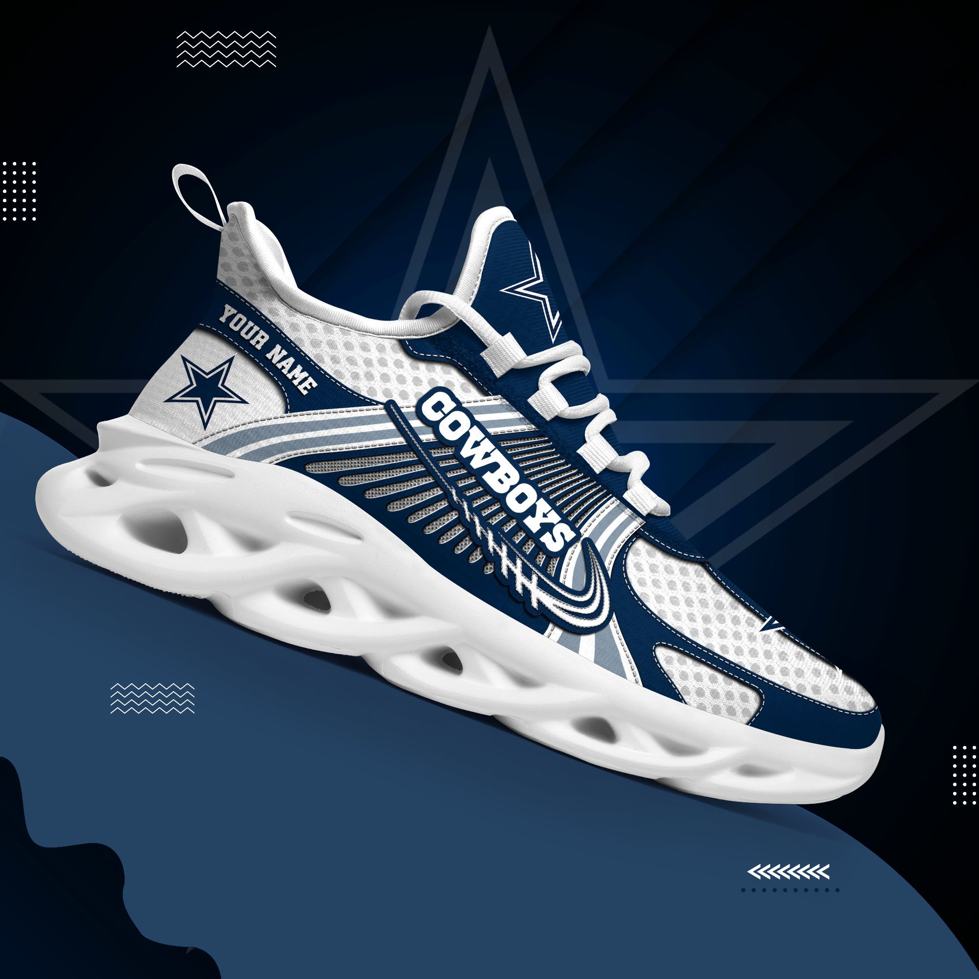 Dallas Cowboys Clunky Sneakers Custom Your Name, Sport Sneakers For Fans, Gifts For Sport Lovers, Gift For Dad ETRG-62453 - Famjoys Dallas Cowboys Clunky Sneakers Custom Your Name, Sport Sneakers For Fans, Gifts For Sport Lovers, Gift For Dad ETRG-62453 - Famjoys