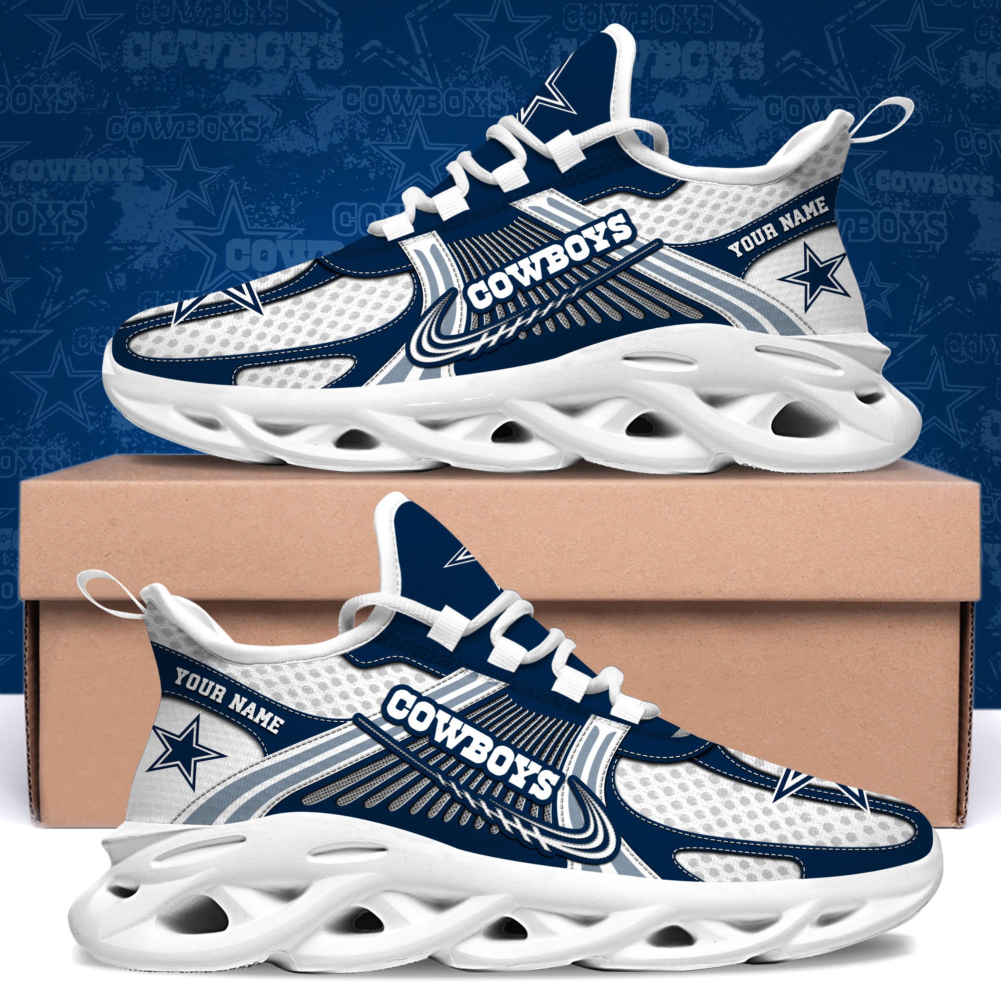 Dallas Cowboys Clunky Sneakers Custom Your Name, Sport Sneakers For Fans, Gifts For Sport Lovers, Gift For Dad ETRG-62453 - Famjoys Dallas Cowboys Clunky Sneakers Custom Your Name, Sport Sneakers For Fans, Gifts For Sport Lovers, Gift For Dad ETRG-62453 - Famjoys
