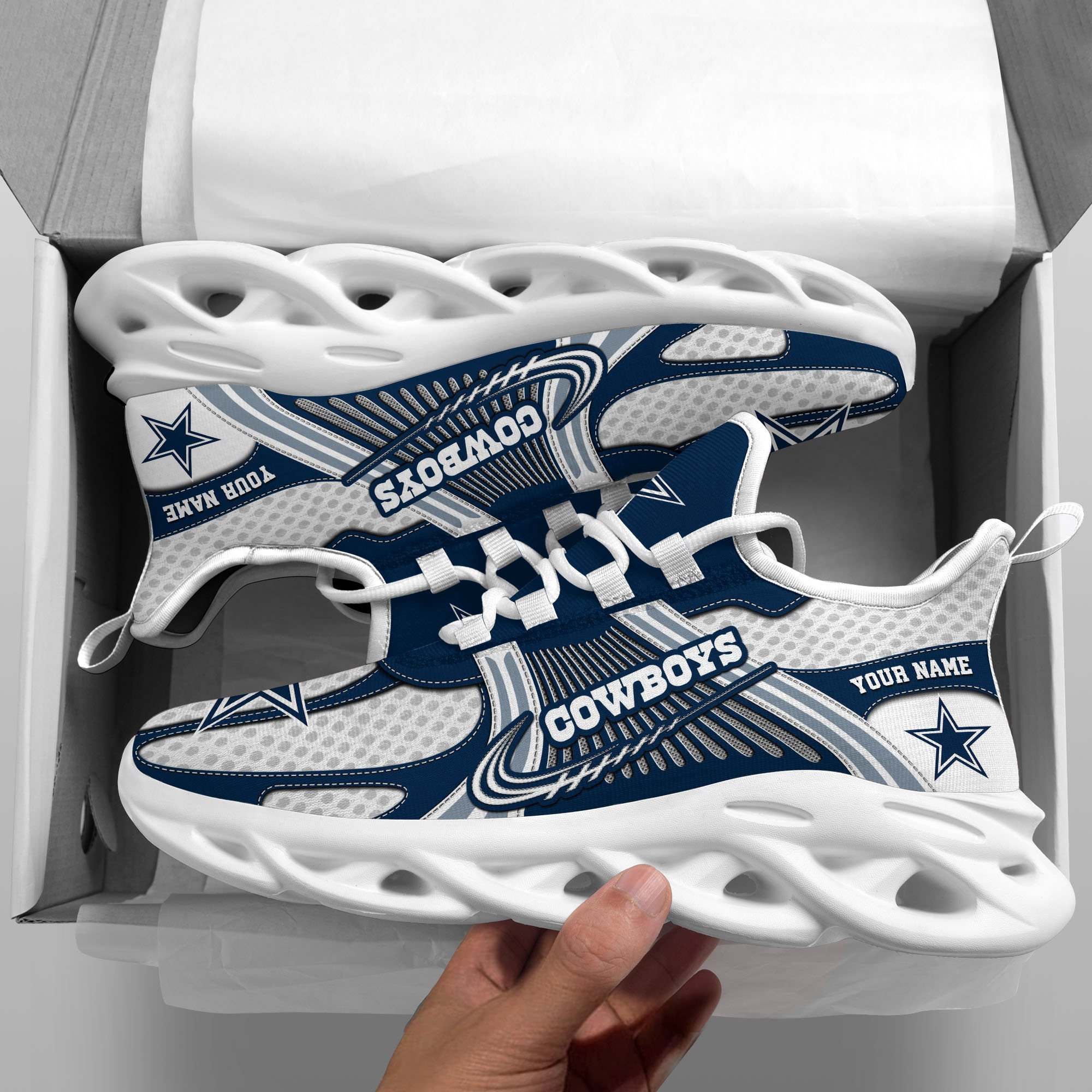 Dallas Cowboys Clunky Sneakers Custom Your Name, Sport Sneakers For Fans, Gifts For Sport Lovers, Gift For Dad ETRG-62453 - Famjoys Dallas Cowboys Clunky Sneakers Custom Your Name, Sport Sneakers For Fans, Gifts For Sport Lovers, Gift For Dad ETRG-62453 - Famjoys
