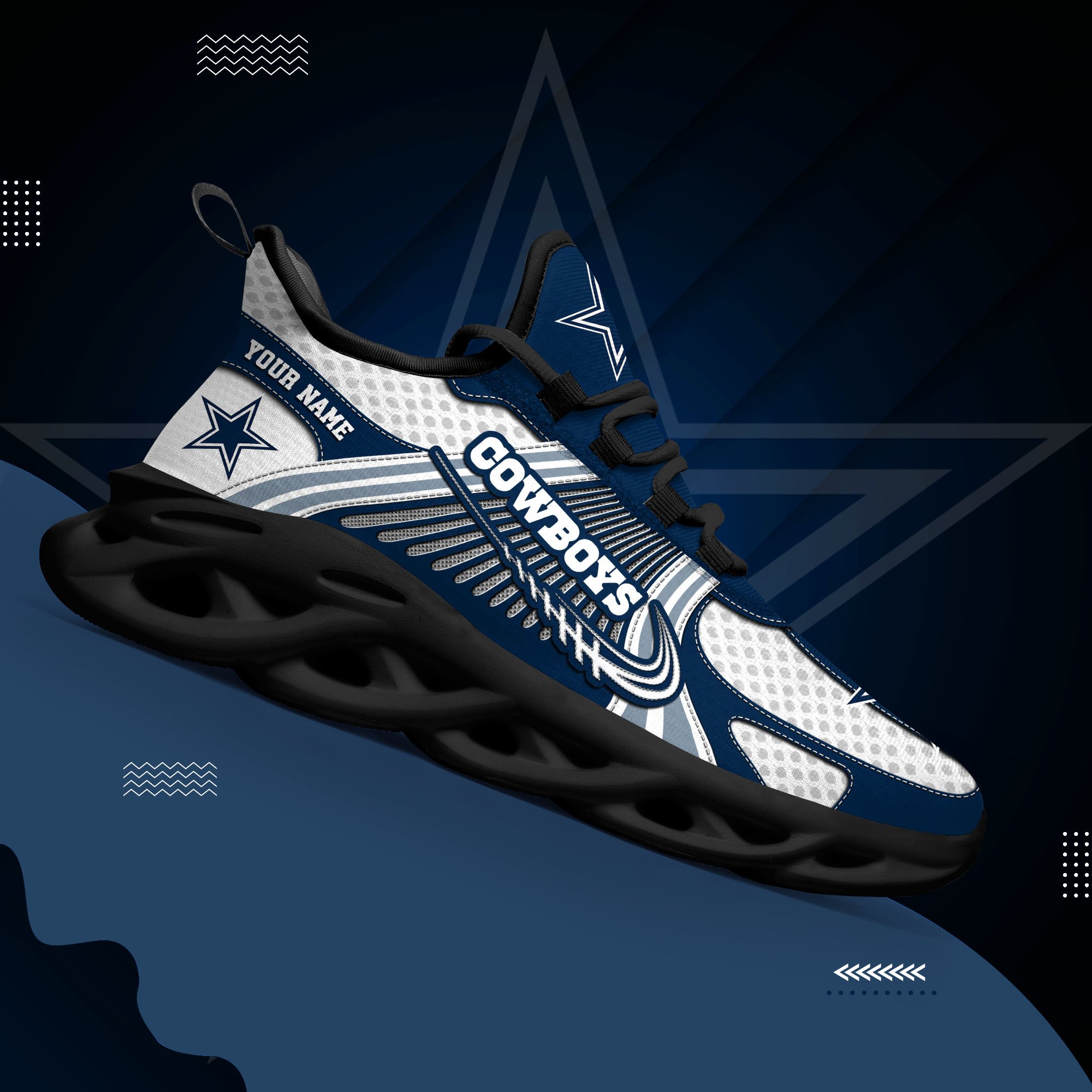 Dallas Cowboys Clunky Sneakers Custom Your Name, Sport Sneakers For Fans, Gifts For Sport Lovers, Gift For Dad ETRG-62453 - Famjoys Dallas Cowboys Clunky Sneakers Custom Your Name, Sport Sneakers For Fans, Gifts For Sport Lovers, Gift For Dad ETRG-62453 - Famjoys