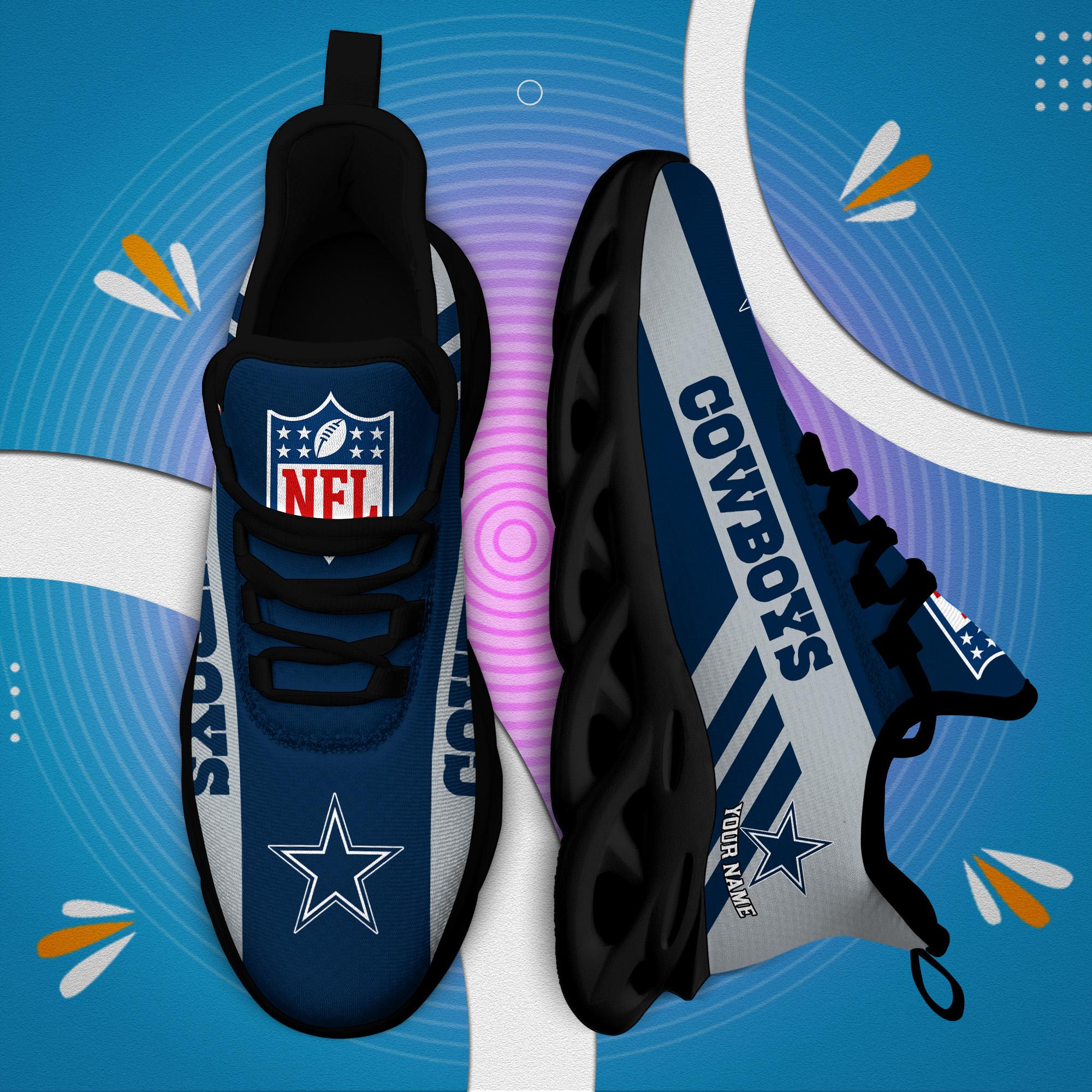 Dallas Cowboys Custom Name Max Soul Shoes - Famjoys Dallas Cowboys Custom Name Max Soul Shoes - Famjoys