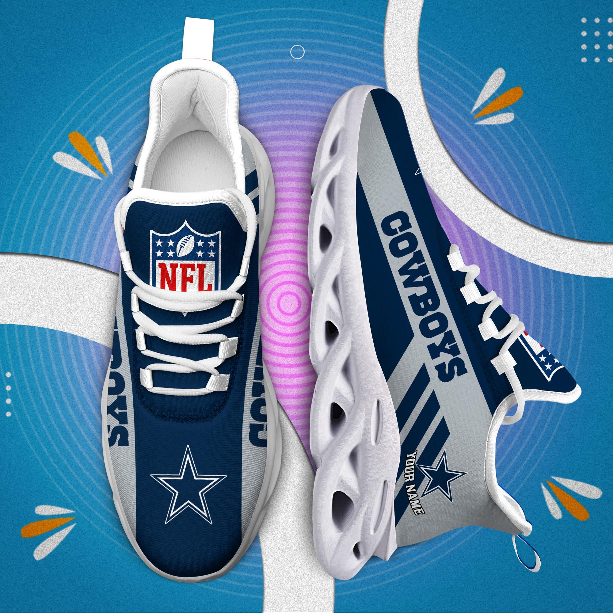 Dallas Cowboys Custom Name Max Soul Shoes - Famjoys Dallas Cowboys Custom Name Max Soul Shoes - Famjoys