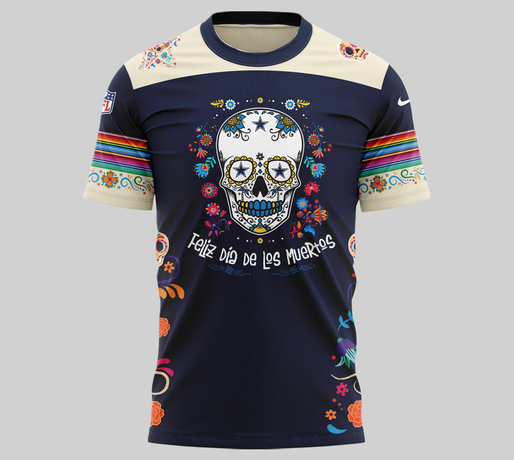 Dallas Cowboys Dia De Los Muertos Premium Tee - Famjoys Dallas Cowboys Dia De Los Muertos Premium Tee - Famjoys