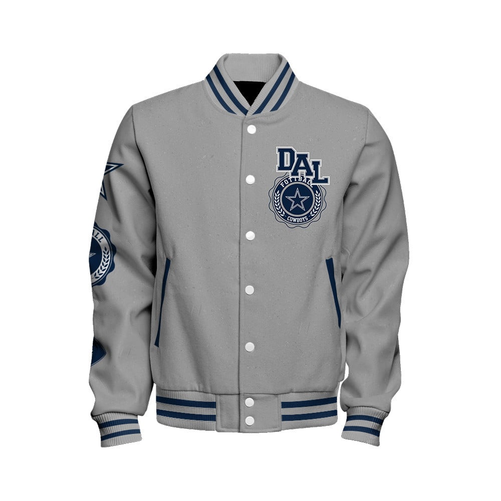 Dallas Cowboys - Feel The Power Unisex Varsity Jacket - Famjoys Dallas Cowboys - Feel The Power Unisex Varsity Jacket - Famjoys