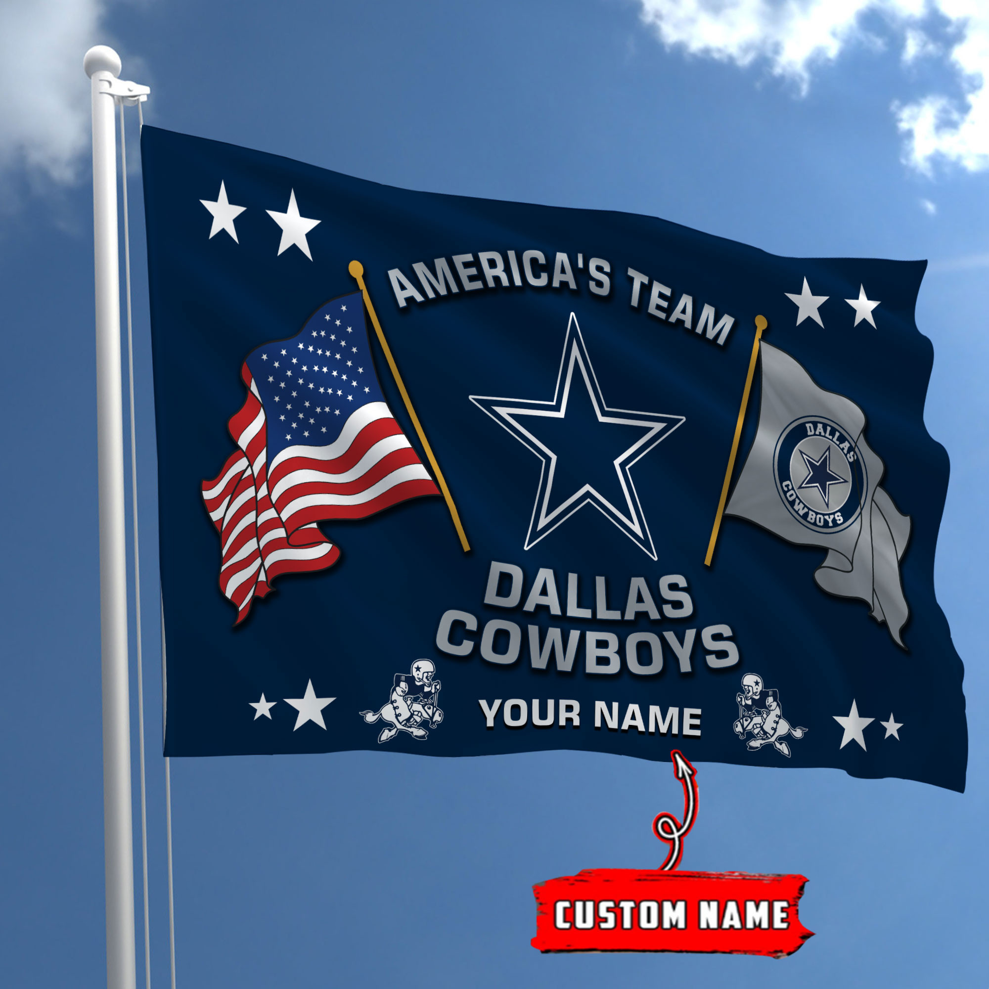 Dallas Cowboys Football House Flag - Famjoys Dallas Cowboys Football House Flag - Famjoys