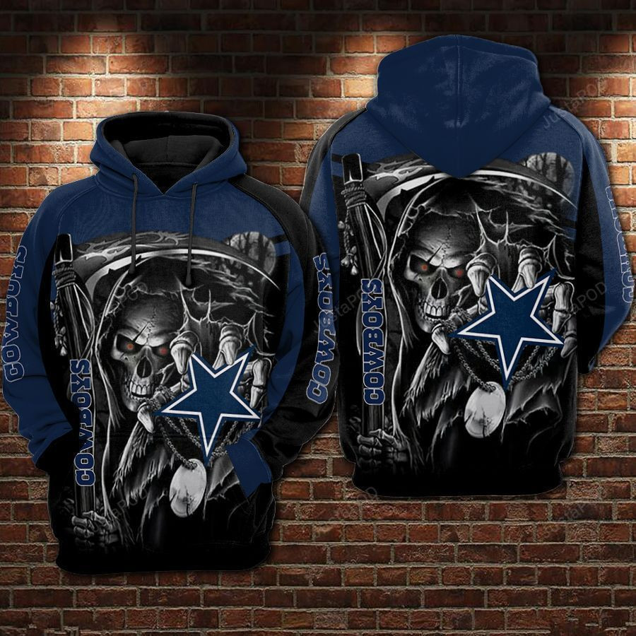 Dallas Cowboys Football Star Skull Death Hoodie & Zip Hoodie - Famjoys Dallas Cowboys Football Star Skull Death Hoodie & Zip Hoodie - Famjoys