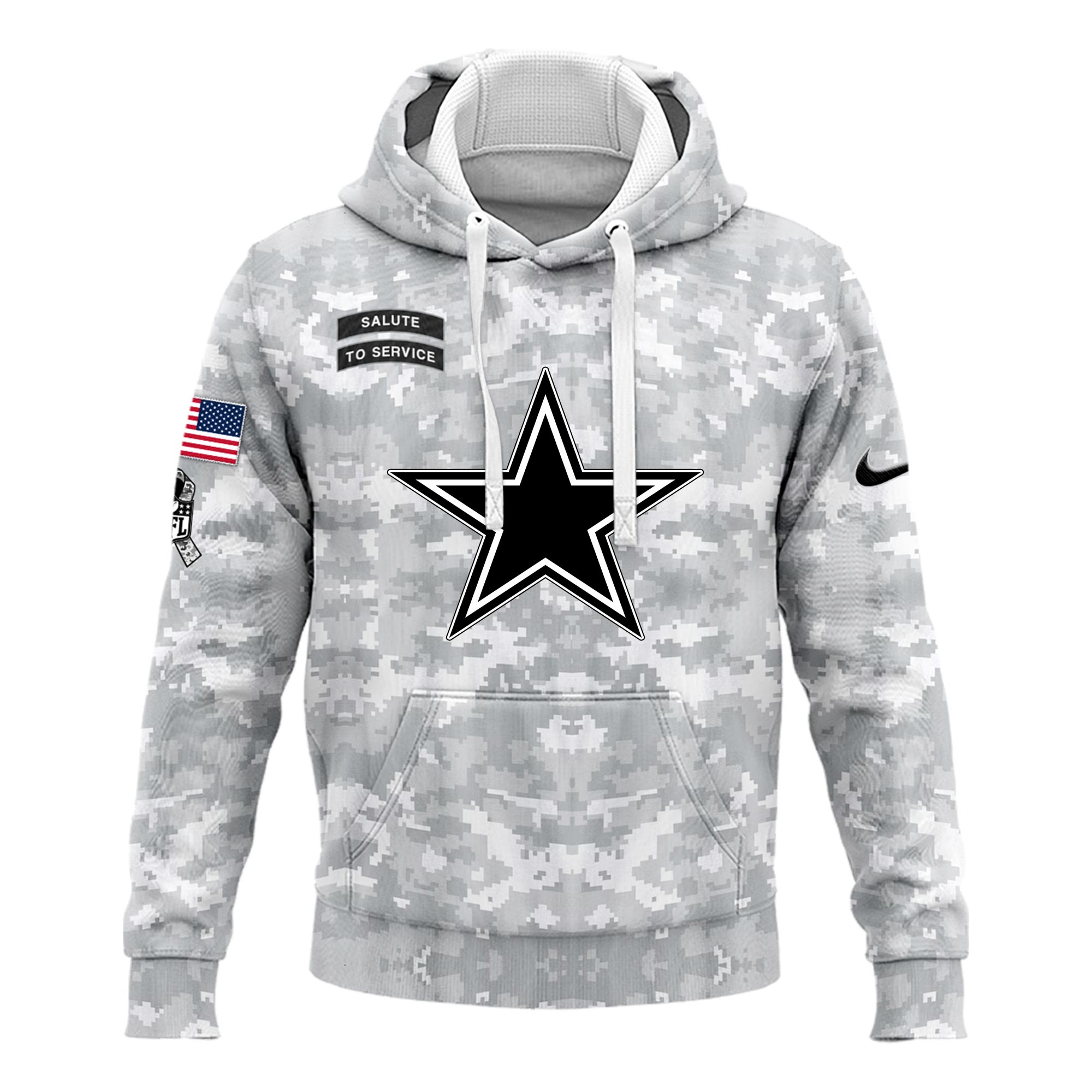 Dallas Cowboys Hoodie Camo Salute to Service Club - Famjoys Dallas Cowboys Hoodie Camo Salute to Service Club - Famjoys