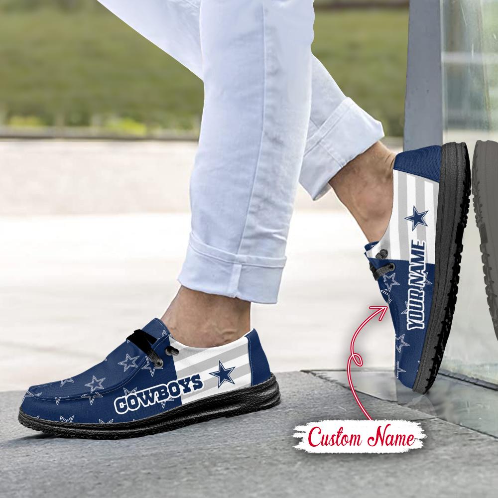 Dallas Cowboys Logo Pattern Hey Dude Shoes - Famjoys Dallas Cowboys Logo Pattern Hey Dude Shoes - Famjoys