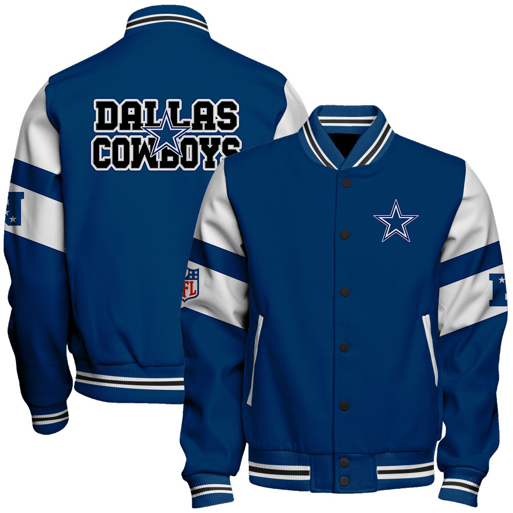 Dallas Cowboys National Football Conference Unisex Varsity Jacket V11 - Famjoys Dallas Cowboys National Football Conference Unisex Varsity Jacket V11 - Famjoys