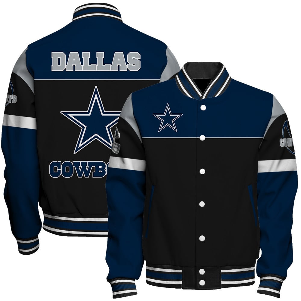 Dallas Cowboys National Football League - Feel The Power Unisex Varsity Jacket - Famjoys Dallas Cowboys National Football League - Feel The Power Unisex Varsity Jacket - Famjoys
