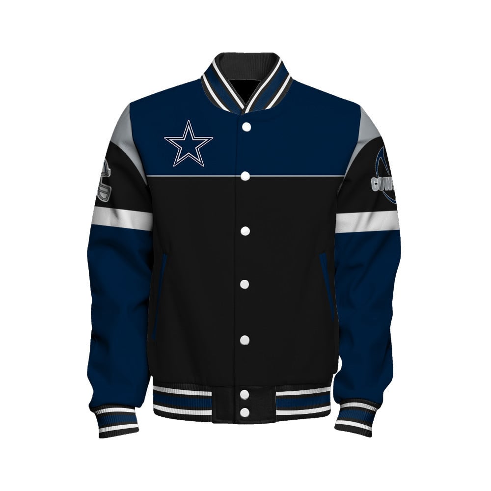 Dallas Cowboys National Football League - Feel The Power Unisex Varsity Jacket - Famjoys Dallas Cowboys National Football League - Feel The Power Unisex Varsity Jacket - Famjoys