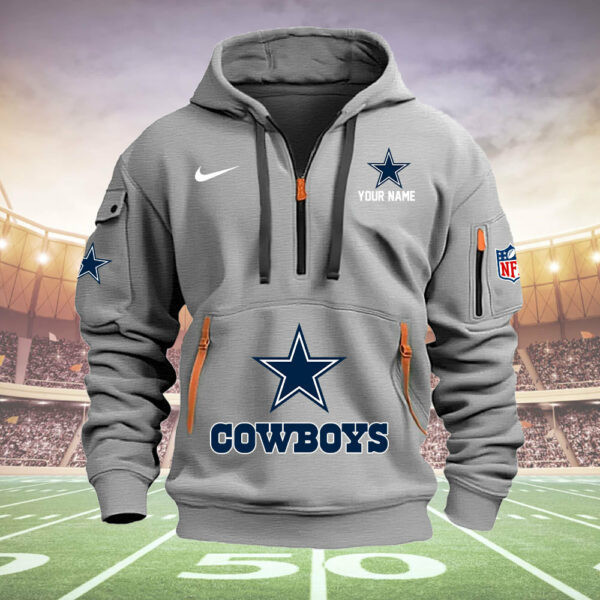 Dallas Cowboys New Personalized Quarter Zip Hoodie AZBTQZH000025 - Famjoys Dallas Cowboys New Personalized Quarter Zip Hoodie AZBTQZH000025 - Famjoys