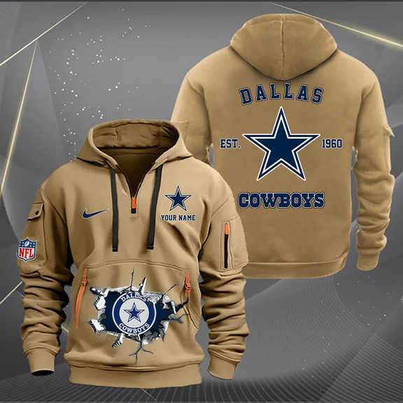 Dallas Cowboys New Personalized Quarter Zip Hoodie AZBTQZH000132 - Famjoys Dallas Cowboys New Personalized Quarter Zip Hoodie AZBTQZH000132 - Famjoys