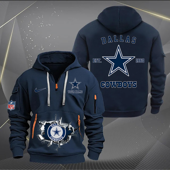 Dallas Cowboys New Personalized Quarter Zip Hoodie AZBTQZH000132 - Famjoys Dallas Cowboys New Personalized Quarter Zip Hoodie AZBTQZH000132 - Famjoys