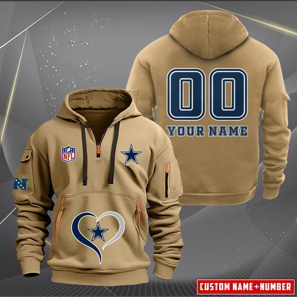 Dallas Cowboys New Personalized Quarter Zip Hoodie AZBTQZH000145 - Famjoys Dallas Cowboys New Personalized Quarter Zip Hoodie AZBTQZH000145 - Famjoys