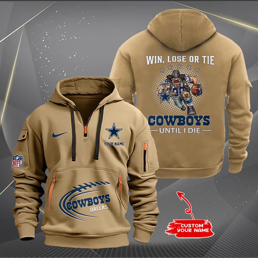 Dallas Cowboys New Personalized Quarter Zip Hoodie AZBTQZH000171 - Famjoys Dallas Cowboys New Personalized Quarter Zip Hoodie AZBTQZH000171 - Famjoys