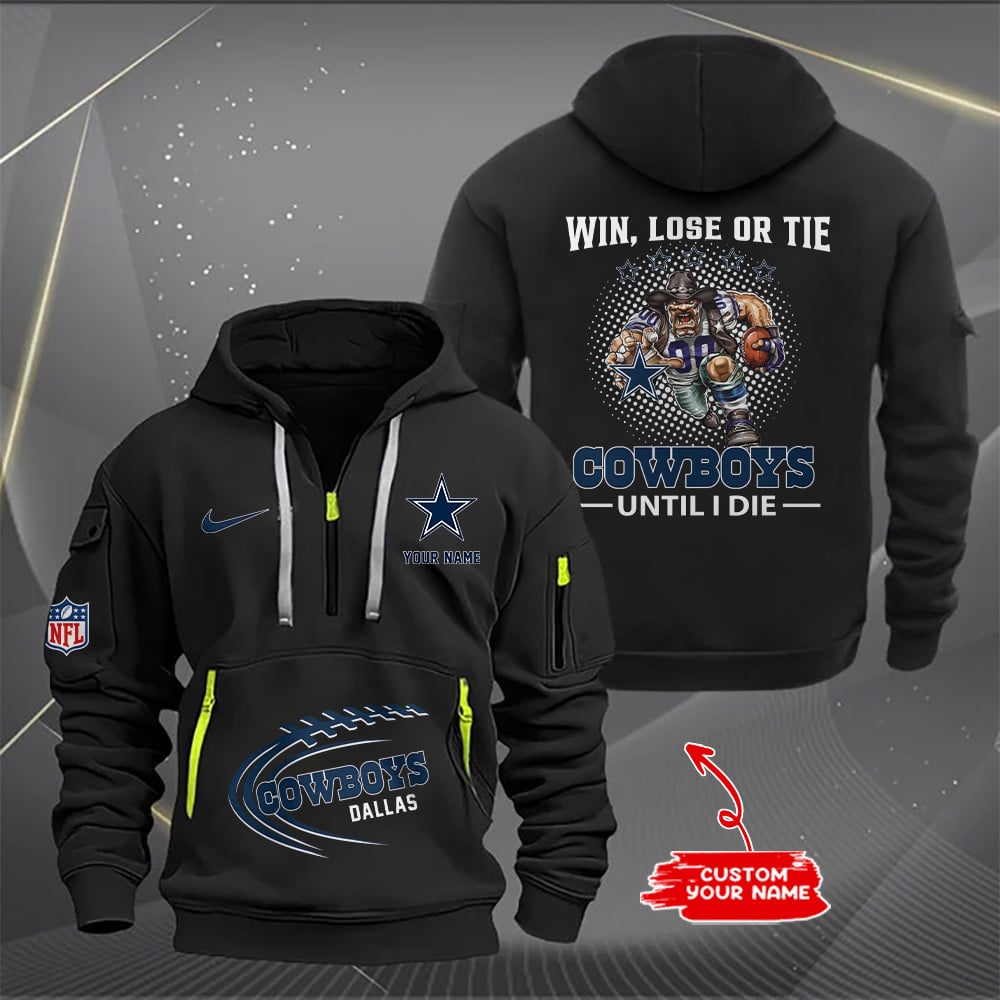 Dallas Cowboys New Personalized Quarter Zip Hoodie AZBTQZH000171 - Famjoys Dallas Cowboys New Personalized Quarter Zip Hoodie AZBTQZH000171 - Famjoys