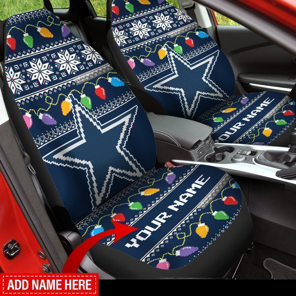 Dallas Cowboys Personalized Christmas Car Seat Covers BGCSC626 - Famjoys Dallas Cowboys Personalized Christmas Car Seat Covers BGCSC626 - Famjoys