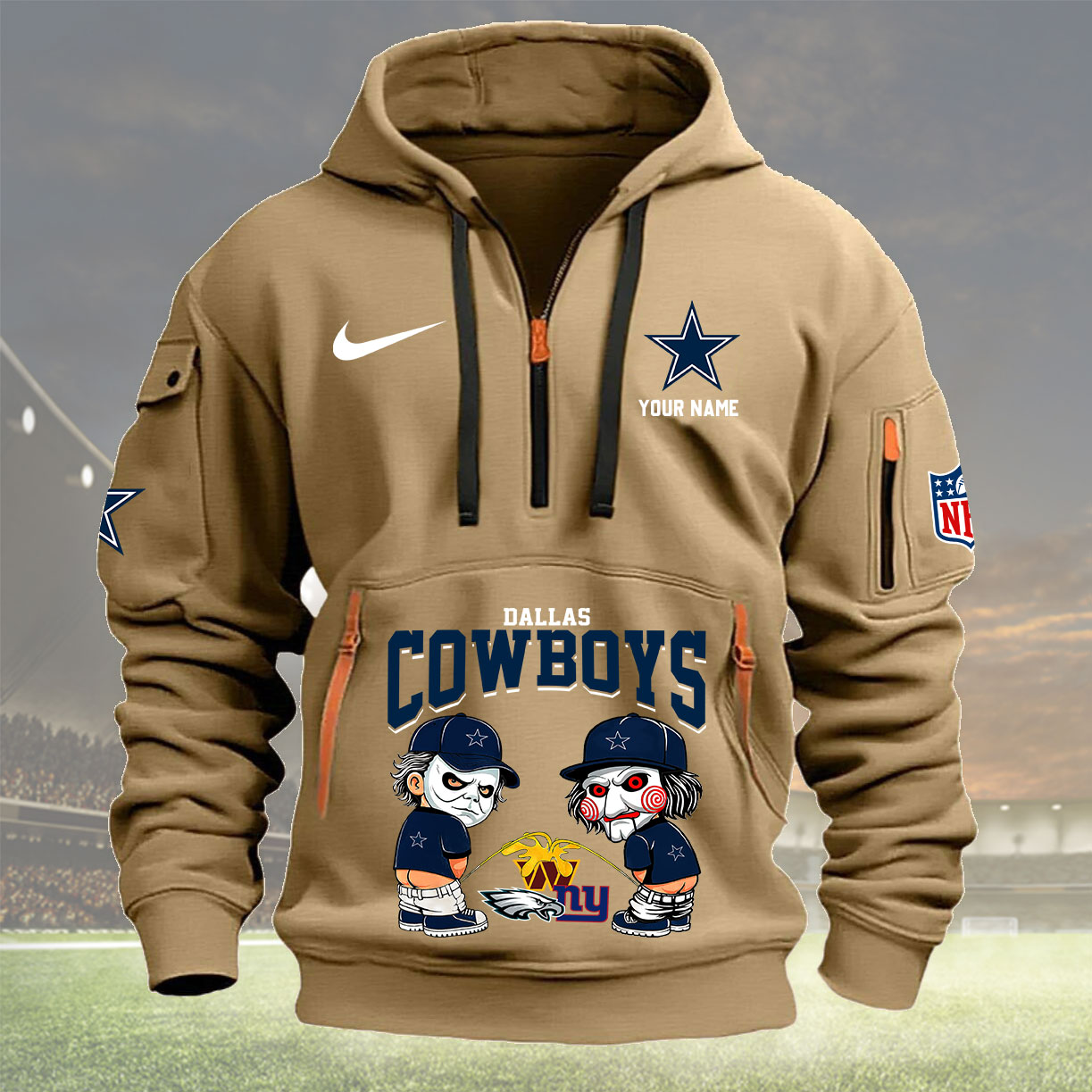 Dallas Cowboys Personalized Quarter Zip Hoodie New Collection AZBTQZH000283 - Famjoys Dallas Cowboys Personalized Quarter Zip Hoodie New Collection AZBTQZH000283 - Famjoys