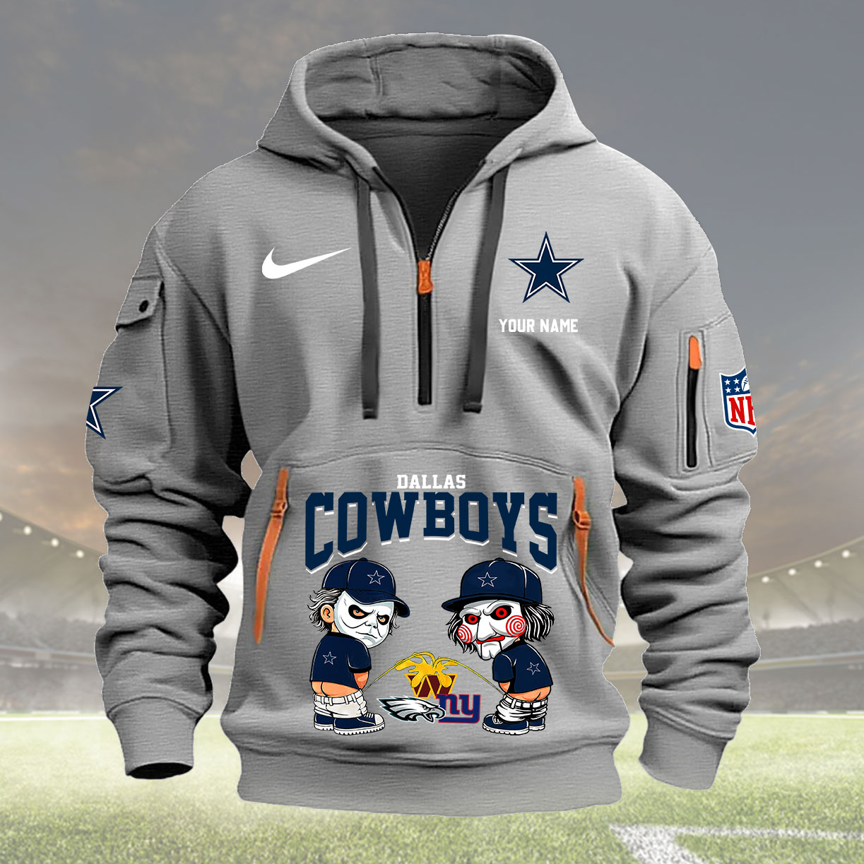 Dallas Cowboys Personalized Quarter Zip Hoodie New Collection AZBTQZH000283 - Famjoys Dallas Cowboys Personalized Quarter Zip Hoodie New Collection AZBTQZH000283 - Famjoys