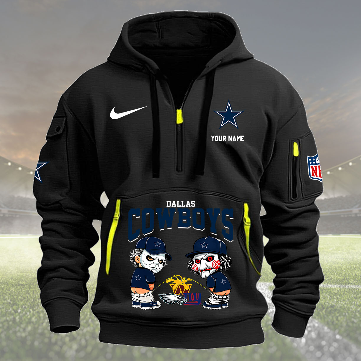 Dallas Cowboys Personalized Quarter Zip Hoodie New Collection AZBTQZH000283 - Famjoys Dallas Cowboys Personalized Quarter Zip Hoodie New Collection AZBTQZH000283 - Famjoys