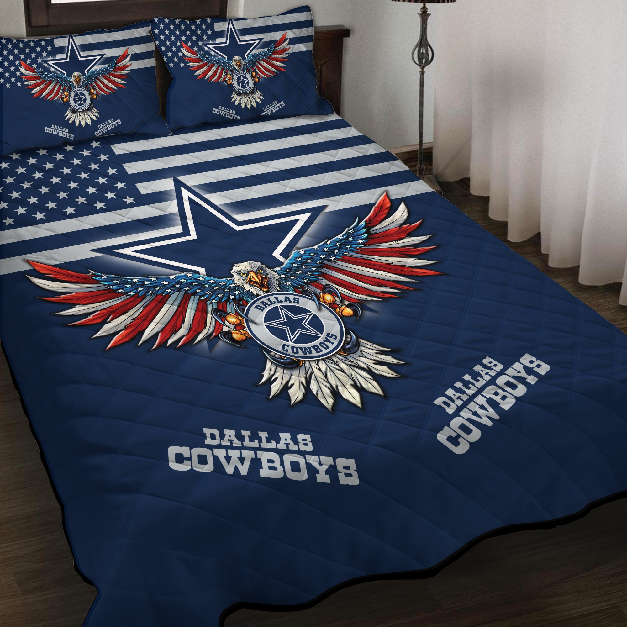 Dallas Cowboys Quilt Bedding Set M02 - Famjoys Dallas Cowboys Quilt Bedding Set M02 - Famjoys